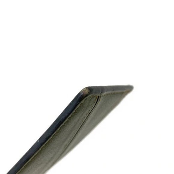 LOEWE Puzzle Plain Cardholder Khaki Brown White Leather Card Case - Picture 8 of 10